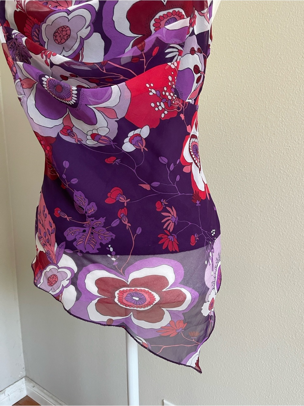 My Michelle Purple & Pink Floral Cowl-Neck Camisole - Picture 3 of 6
